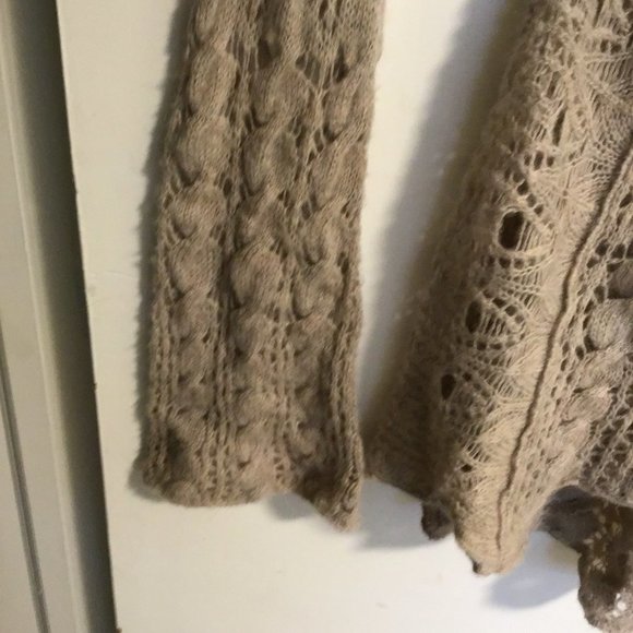 FREE People Open Knit Cowl Neck Asymmetrical Sweater Size M - Picture 6 of 13